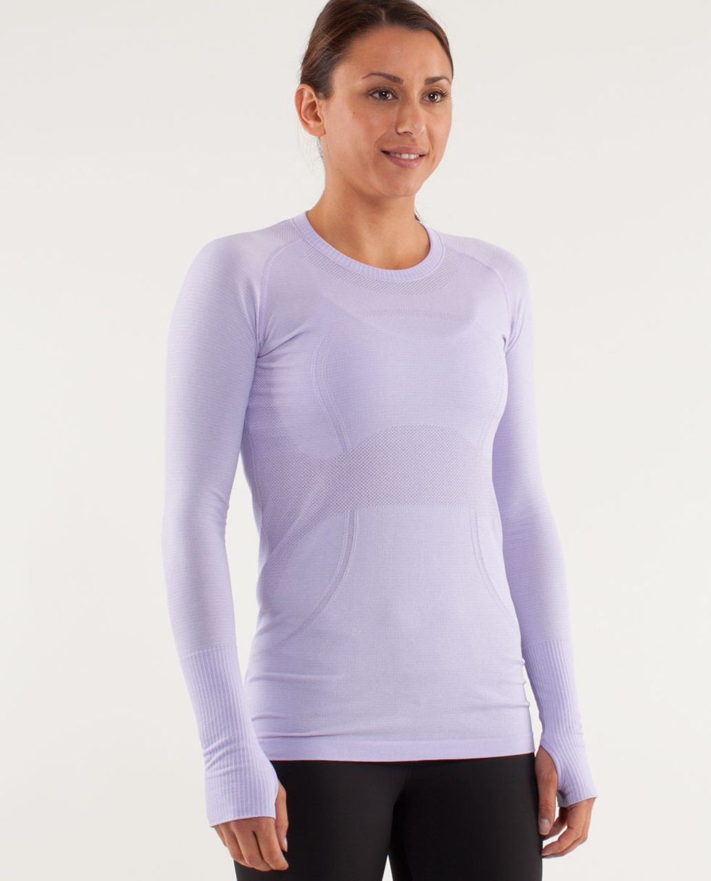 Lilacpearl Long Sleeve Crop Swim Active Top - Lilac Haze