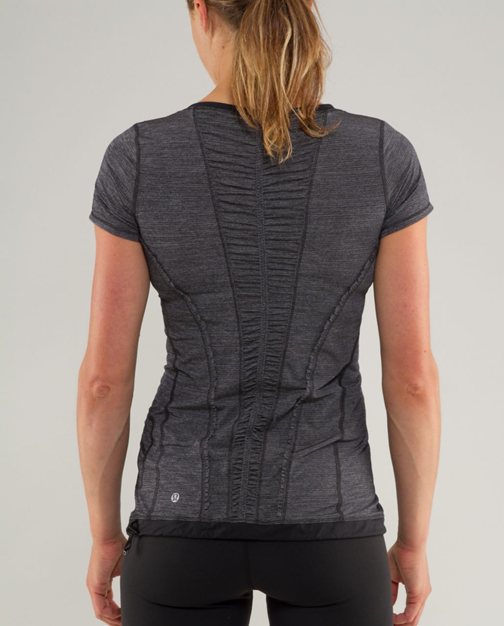 Lululemon Run:  Silver Bullet Short Sleeve Tech - Heathered Black