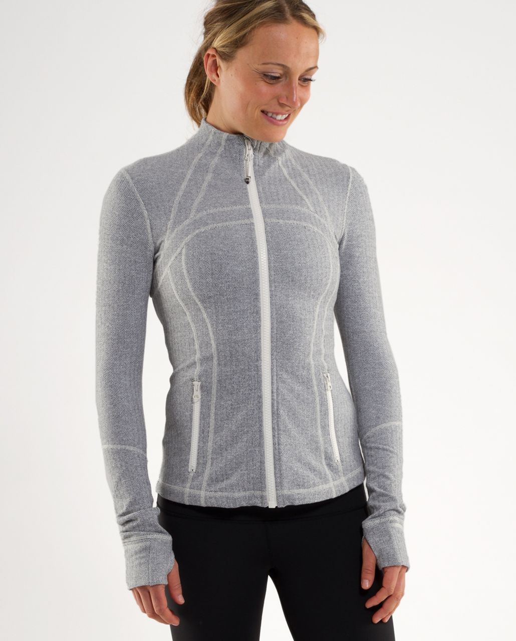 Lululemon Be Present Jacket Heathered Herringbone Heathered Black White  Size 6 - $50 - From W