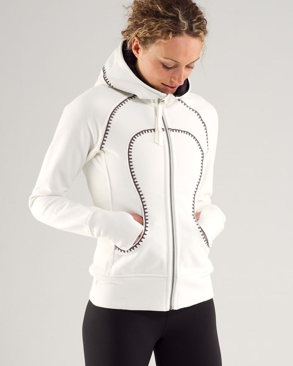 Lululemon Scuba Hoodie - Heathered White / White - lulu fanatics