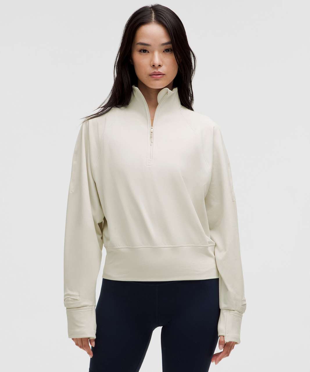 Lululemon Its Rulu Fleece Half Zip - Bone