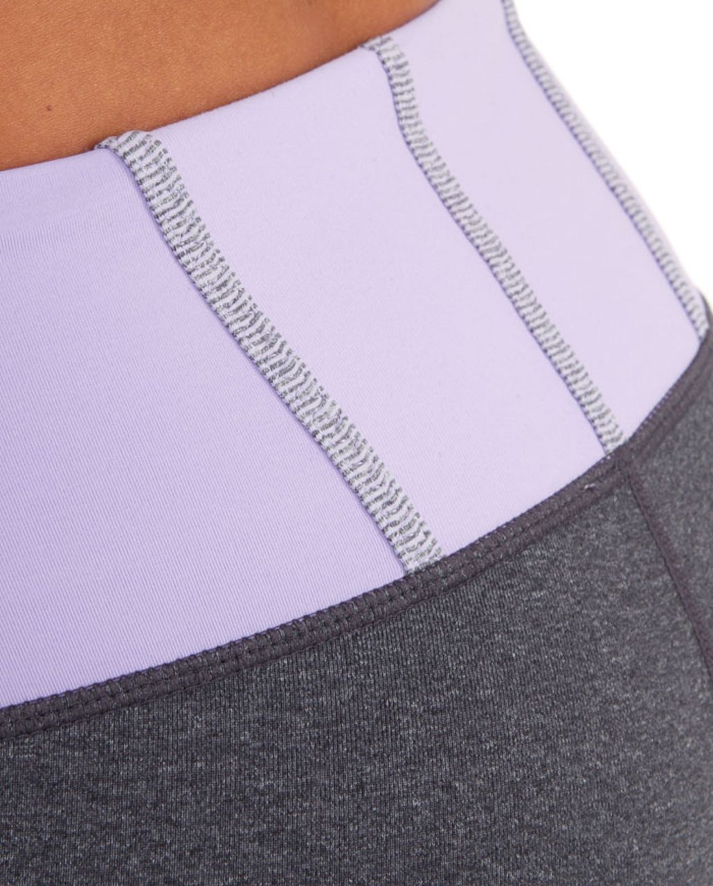 Lululemon Tadasana Slit Crop - Heathered Coal /  Lilac