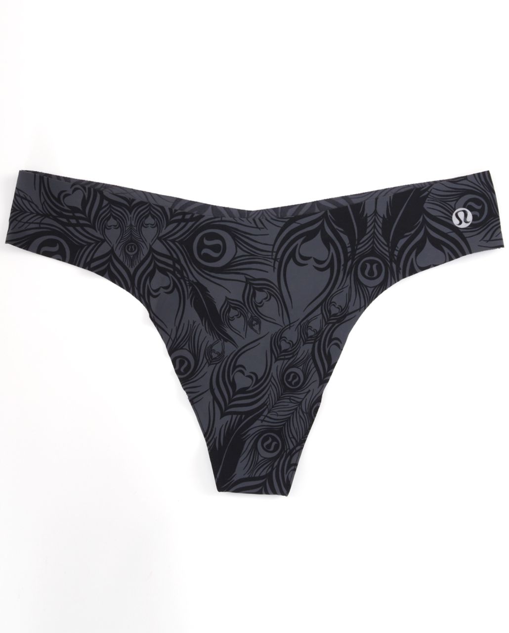 Lululemon Smooth Moves Thong - Black Peacock Lace Print