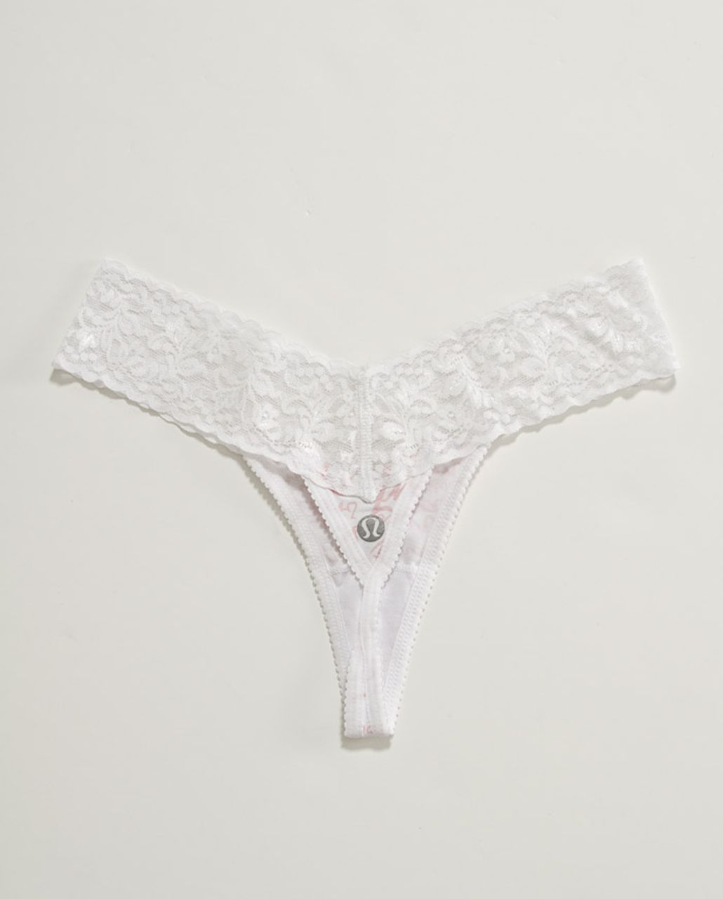 Lululemon Lacey Luluthong - Pink White Manifesto In A Bottle Print