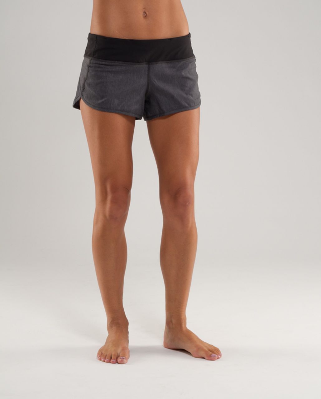 Lululemon Run:  Speed Short - Black Swan Herringbone / Blk