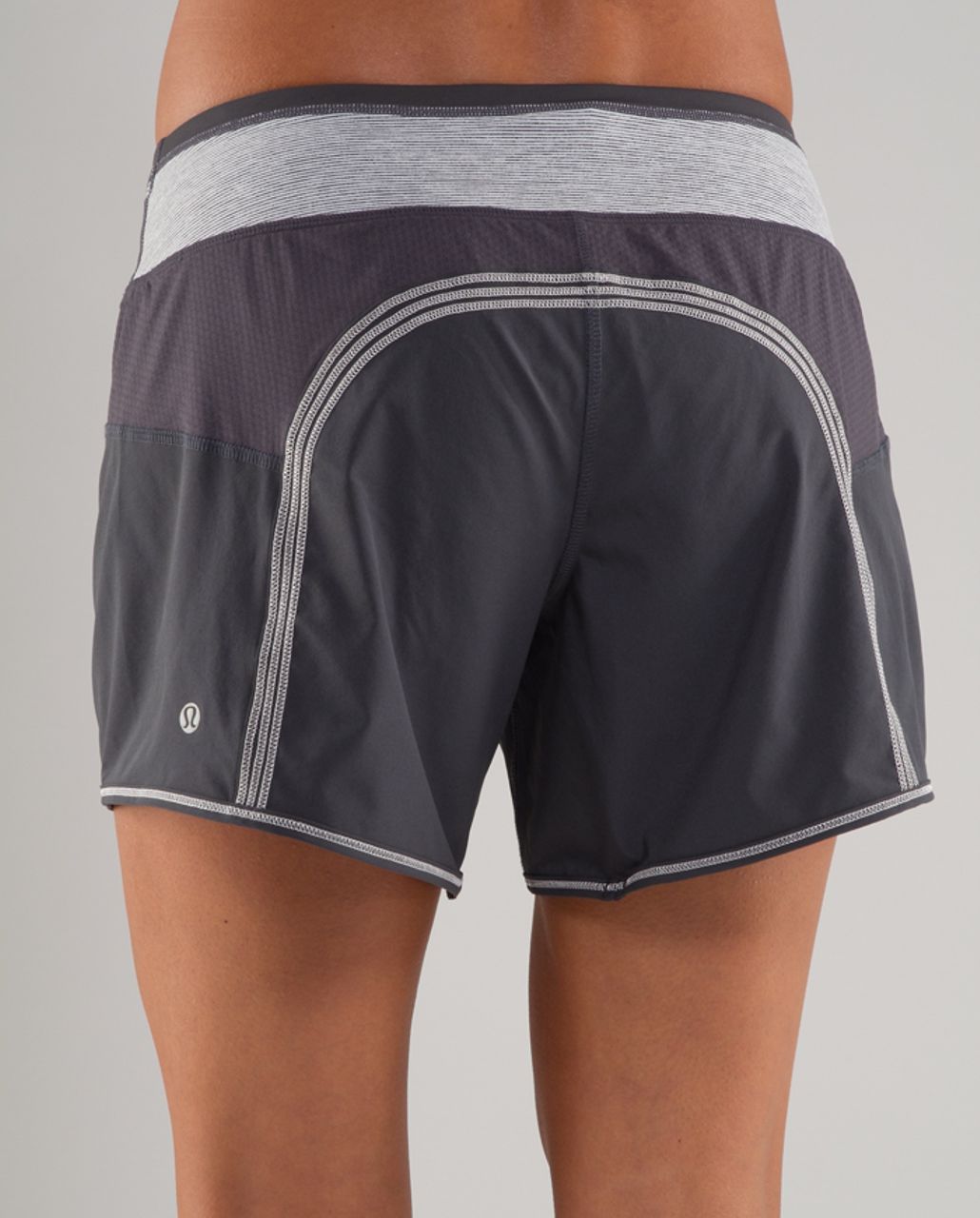 Lululemon Run:  The Fastest Short - Coal /  Heathered Coal Wee Stripe