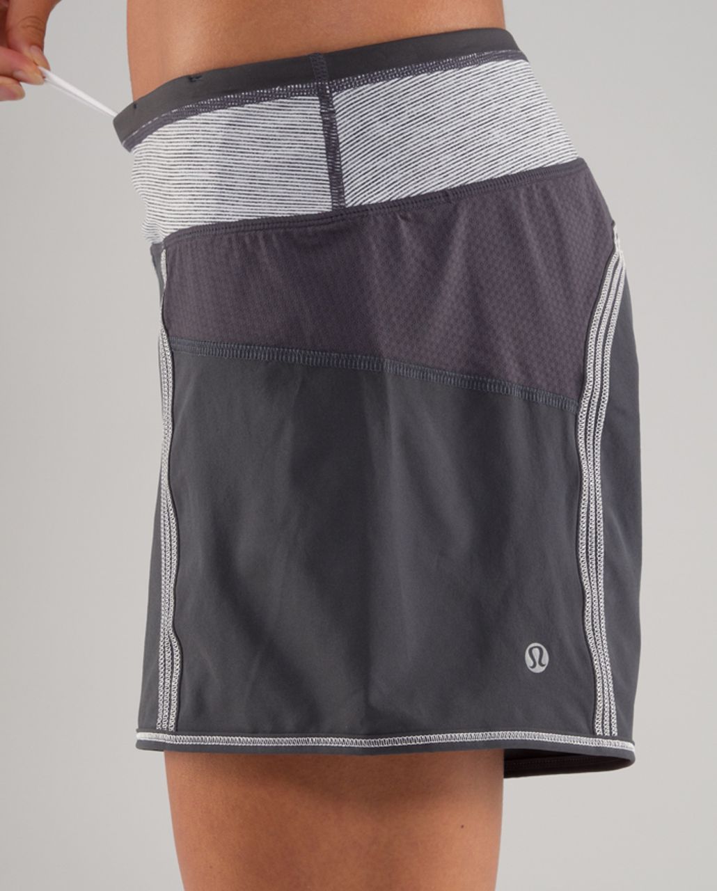 Lululemon Run:  The Fastest Short - Coal /  Heathered Coal Wee Stripe