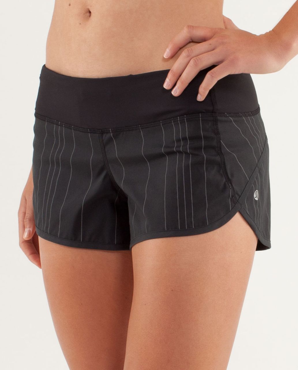 Lululemon Run:  Speed Short *Reflective - Black