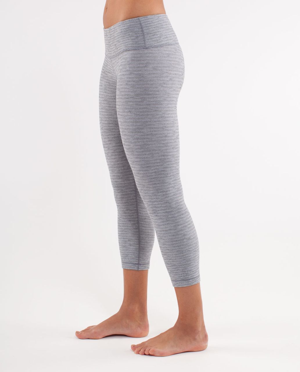 Lululemon Run: Back On Track Crop - Deep Coal / Silver Spoon White