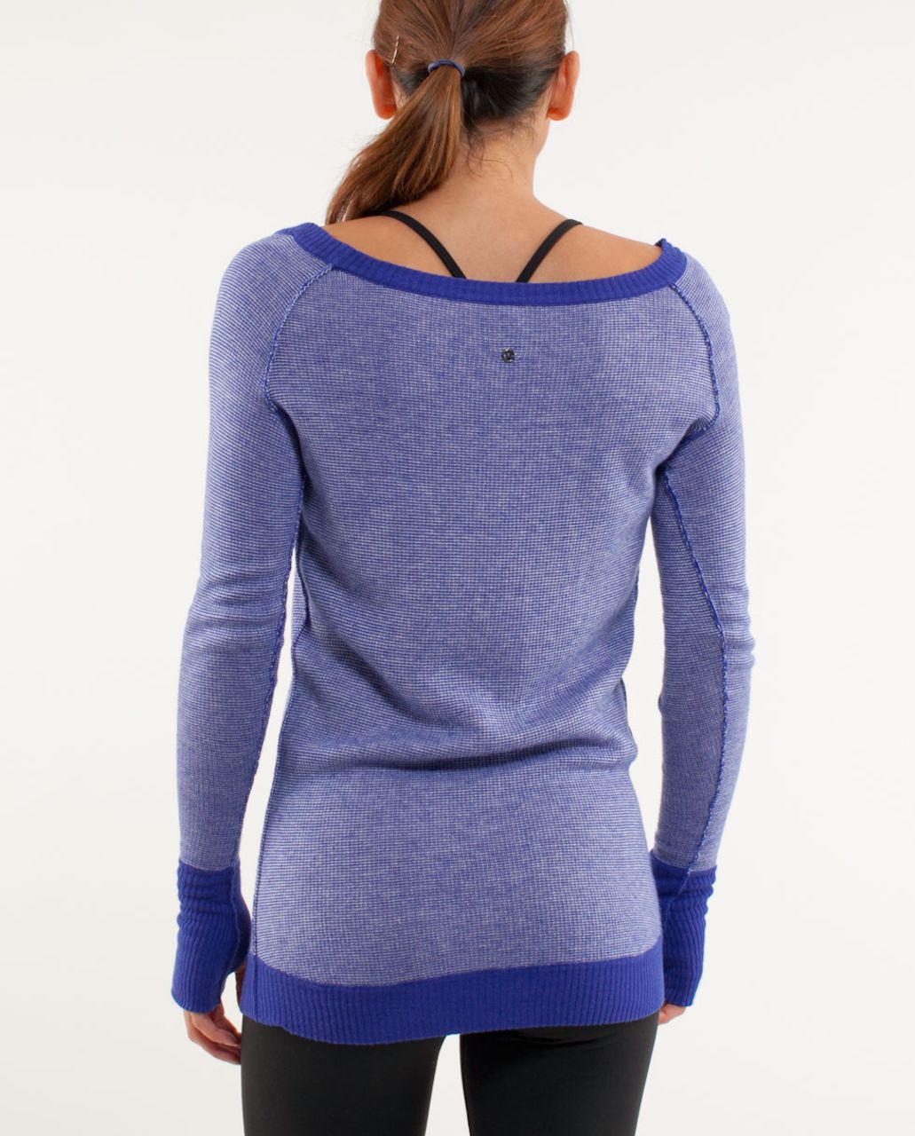 Lululemon Chai Time Pullover II - Heathered Pigment Blue / Pigment Blue  White Narrow Bold Stripe - lulu fanatics