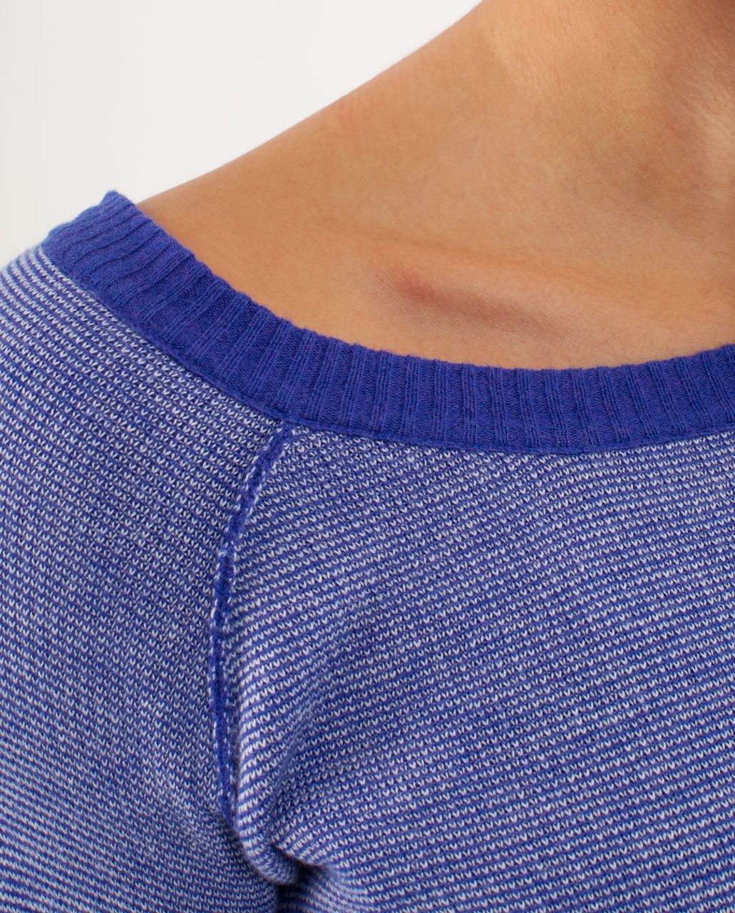 Lululemon Chai Time Pullover II - Heathered Pigment Blue /  Pigment Blue White Narrow Bold Stripe