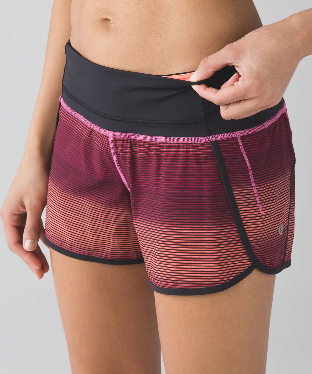 Lululemon Run Times Short *4-way Stretch 4" - Simply Radiant Pink Paradise Black / Black