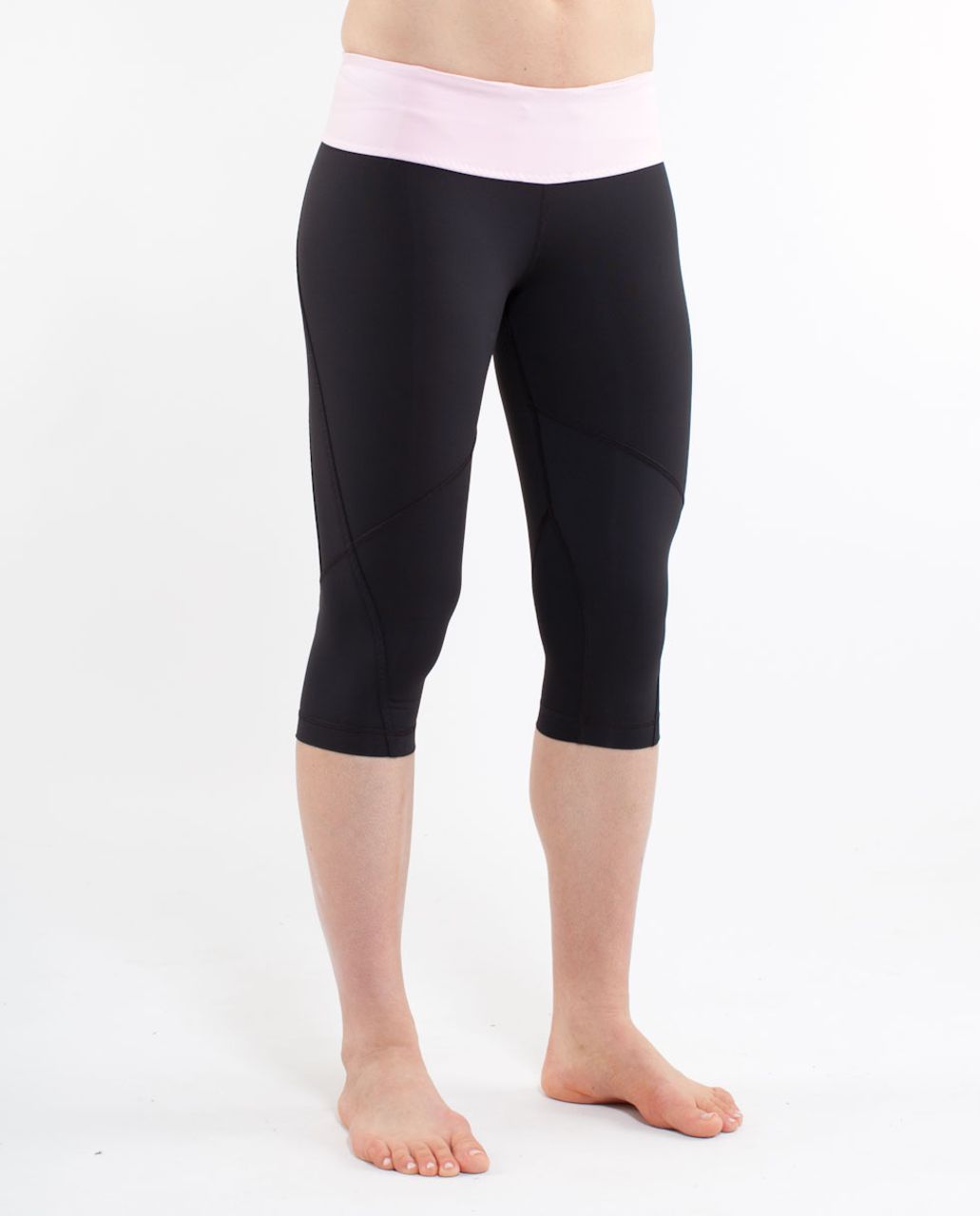 Lululemon Run:  For It Crop - Black /  Pig Pink /  Heathered Pig Pinks