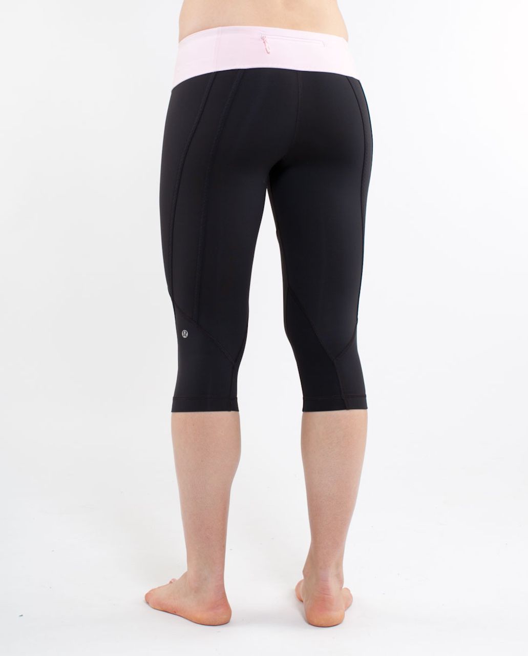 Lululemon Run:  For It Crop - Black /  Pig Pink /  Heathered Pig Pinks