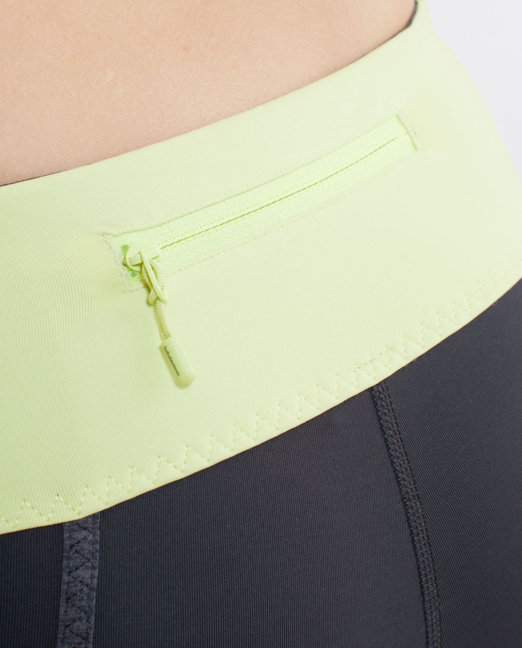 Lululemon Run:  For It Crop - Deep Coal /  Wild Lime