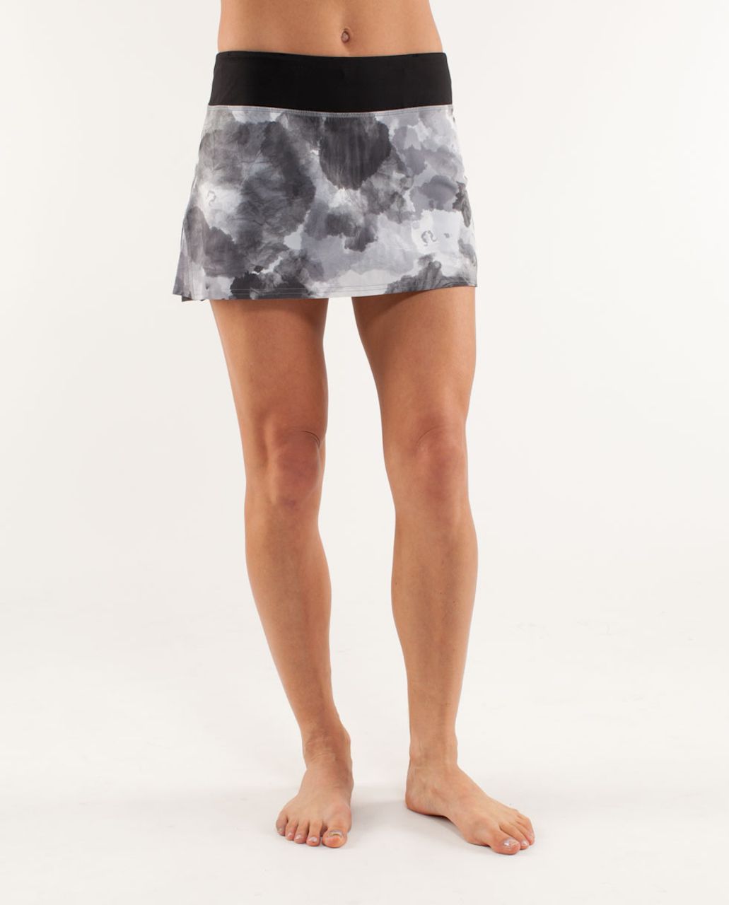 Lululemon Run:  Pace Setter Skirt - White Coal Tinted Canvas Super /  Black