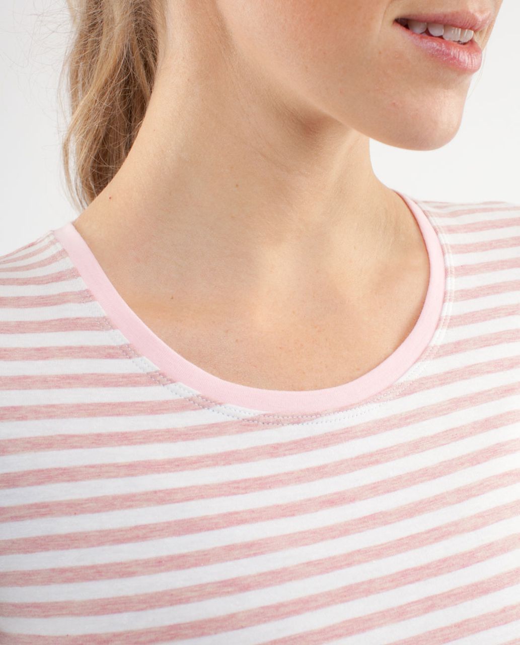 Lululemon Cabin Long Sleeve Tee II - Heathered Pig Pink White Narrow Bold Multi Stripe /  Heathered Silver Spoon