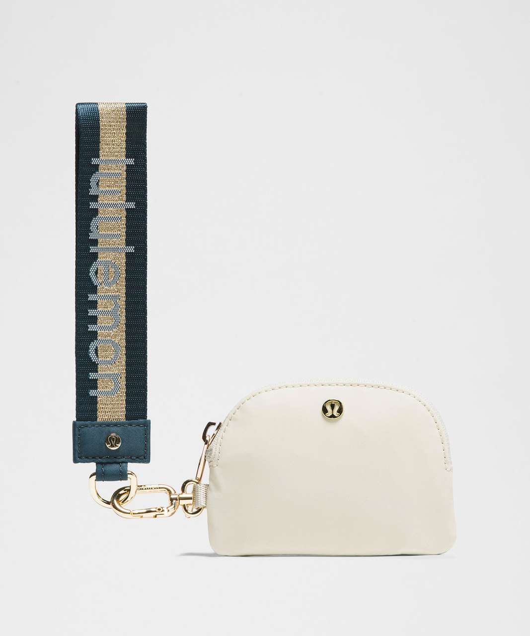 Lululemon Dual Pouch Wristlet *Wordmark - Warp Teal / Gold Lululemon Dual Pouch Wristlet *Wordmark - Warp Teal / Gold