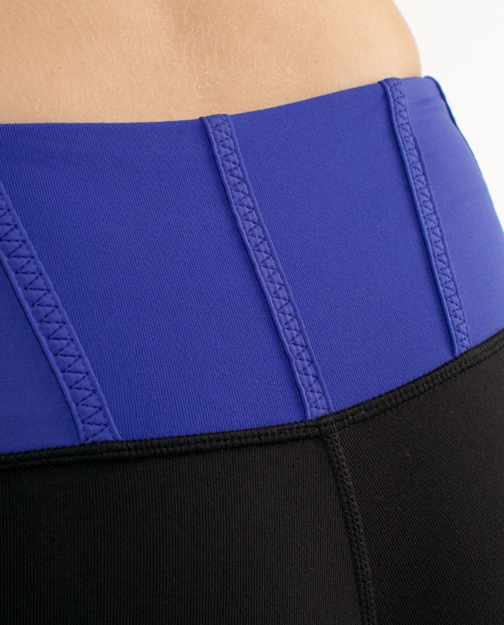 Lululemon Tadasana Slit Crop - Black /  Pigment Blue