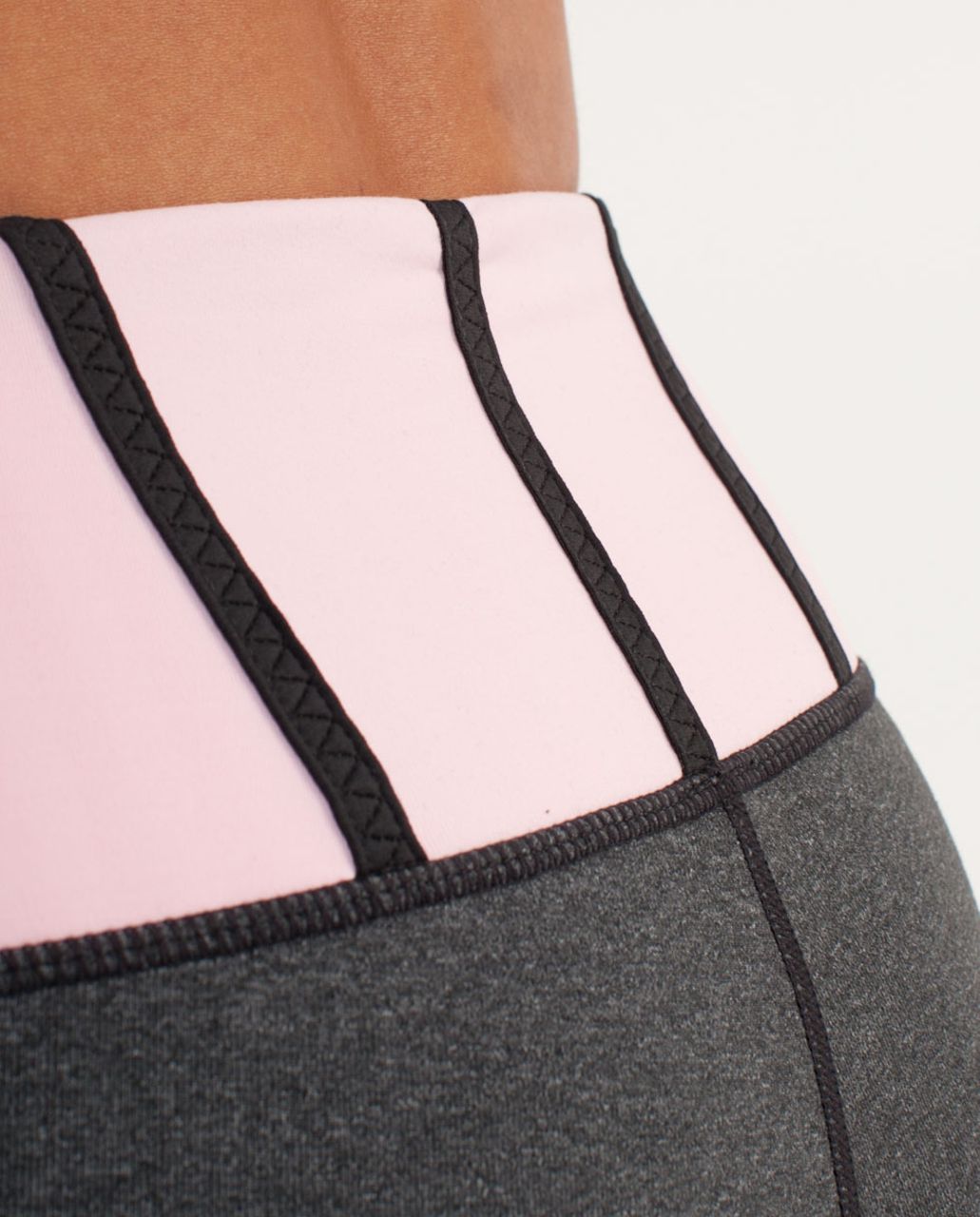 Lululemon Tadasana Slit Crop - Heathered Deep Coal /  Pig Pink