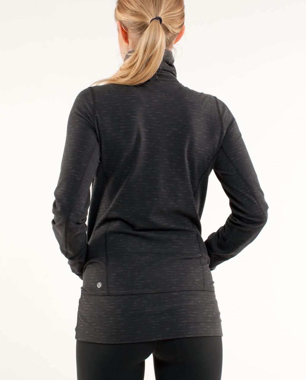 lululemon athletica, Jackets & Coats, Lululemon In Stride Origami Jacket  Luon Logo Full Zipper Mock Neck Black White 6