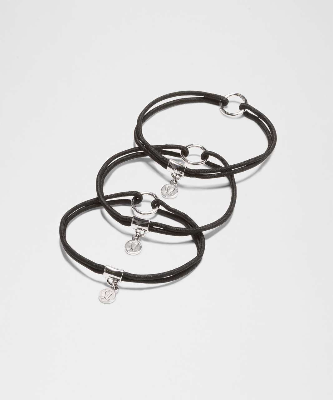 HAIR TIES 3 PK CHARM COMBO BLACKS W.SILVER HAIR TIES 3 PK CHARM COMBO BLACKS W.SILVER