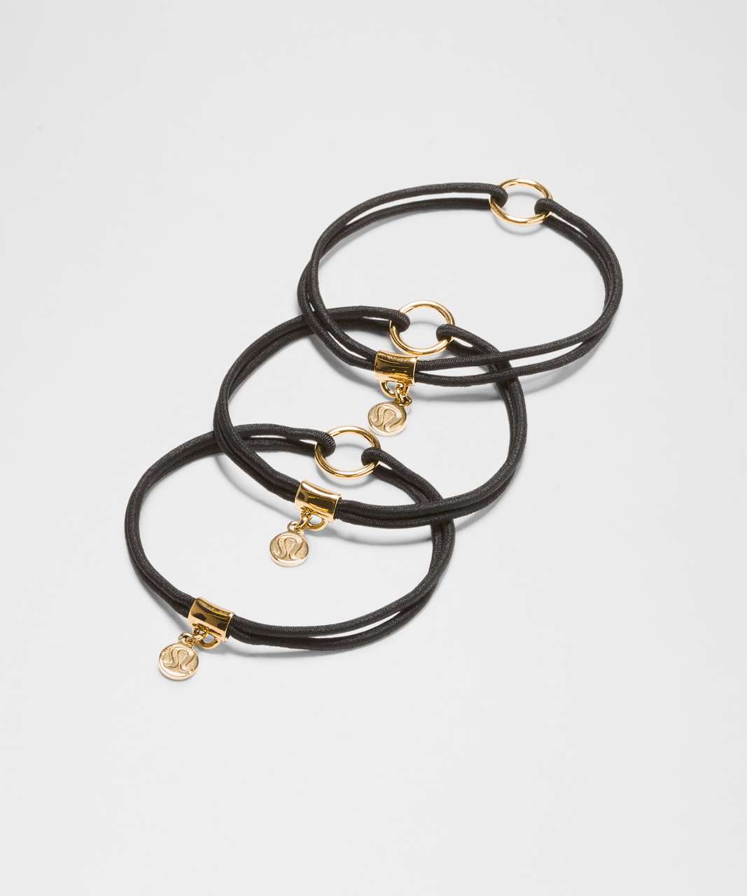 HAIR TIES 3 PK CHARM COMBO DARK ROSES W/GOLD HAIR TIES 3 PK CHARM COMBO DARK ROSES W/GOLD