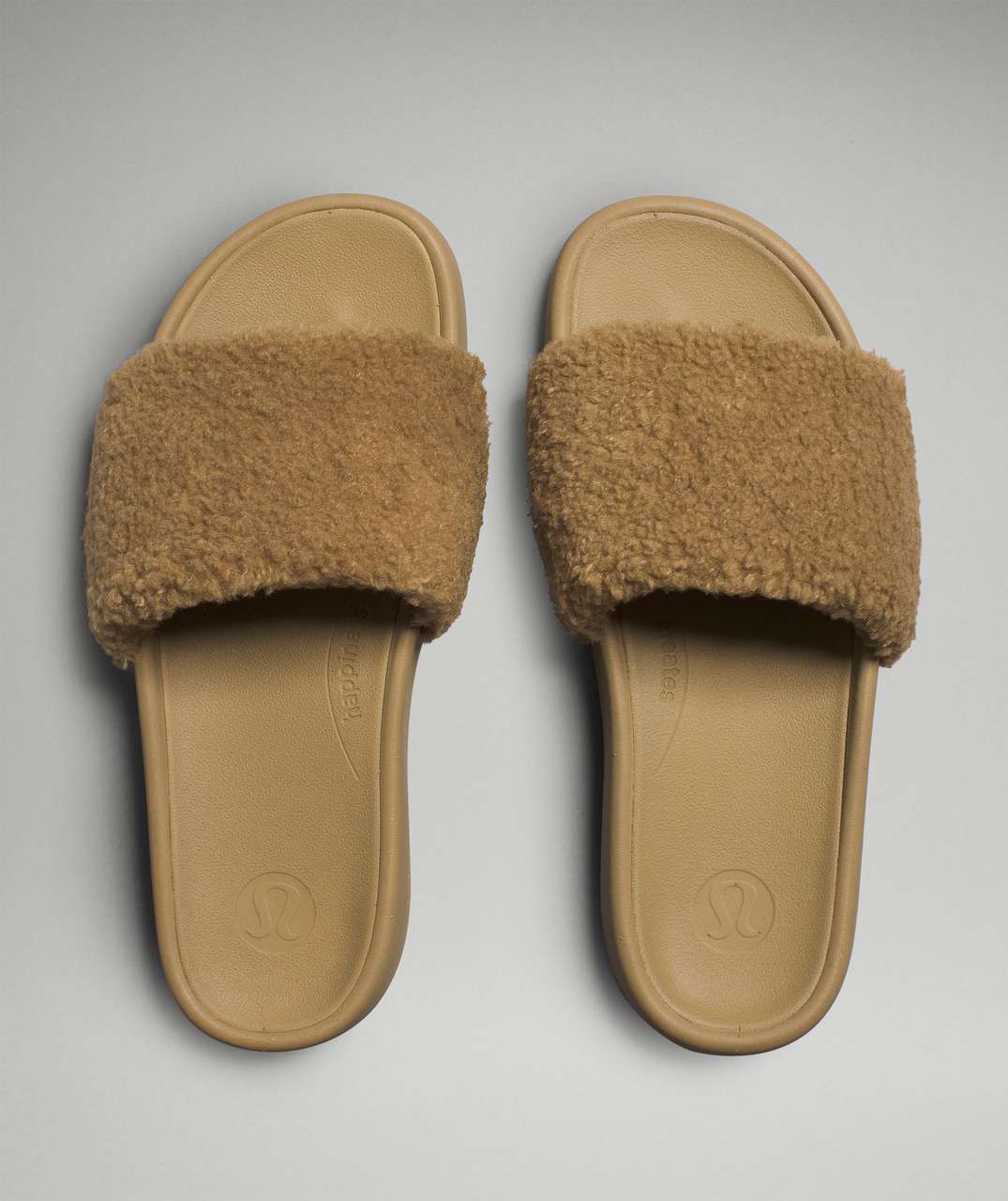 Lululemon Womens Fleece Restfeel Slide - Filbert Tan / Gold / Filbert Tan