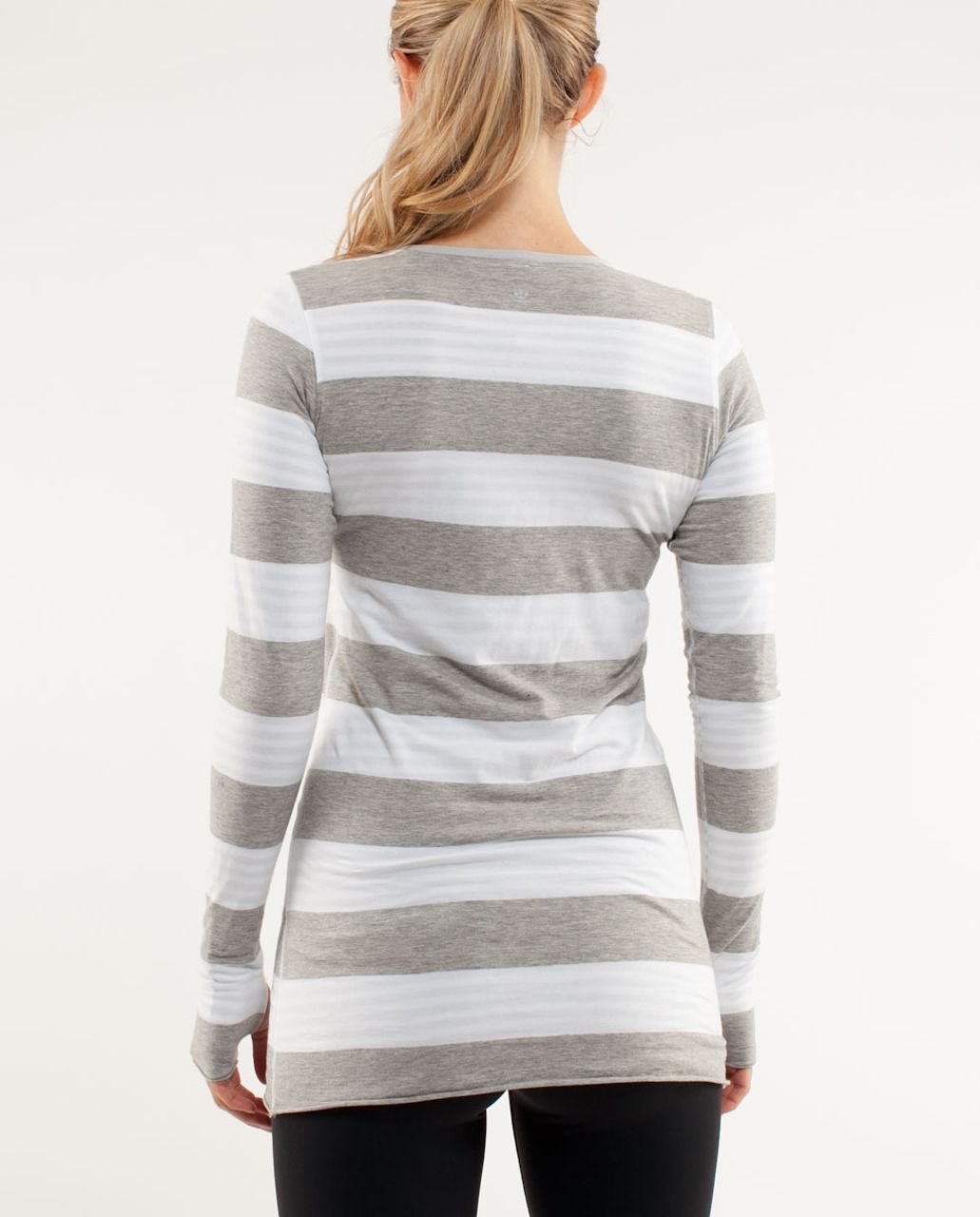 Lululemon Cabin Long Sleeve Tee II - White Silver Spoon Wide Bold Multi Stripe /  Silver Spoon White Narrow Bold Multi Stripe