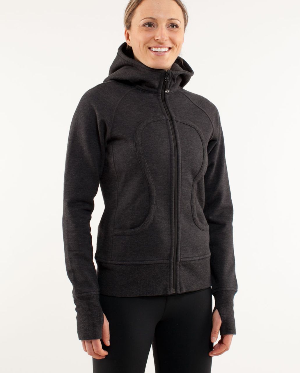 Lululemon Scuba Hoodie - Deep Coal Black Slub Salt & Pepper - lulu