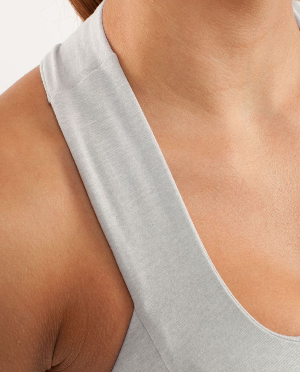 Lululemon Scoop Neck Tank - White Silver Spoon Wide Bold Multi Stripe /  Heathered Blurred Grey