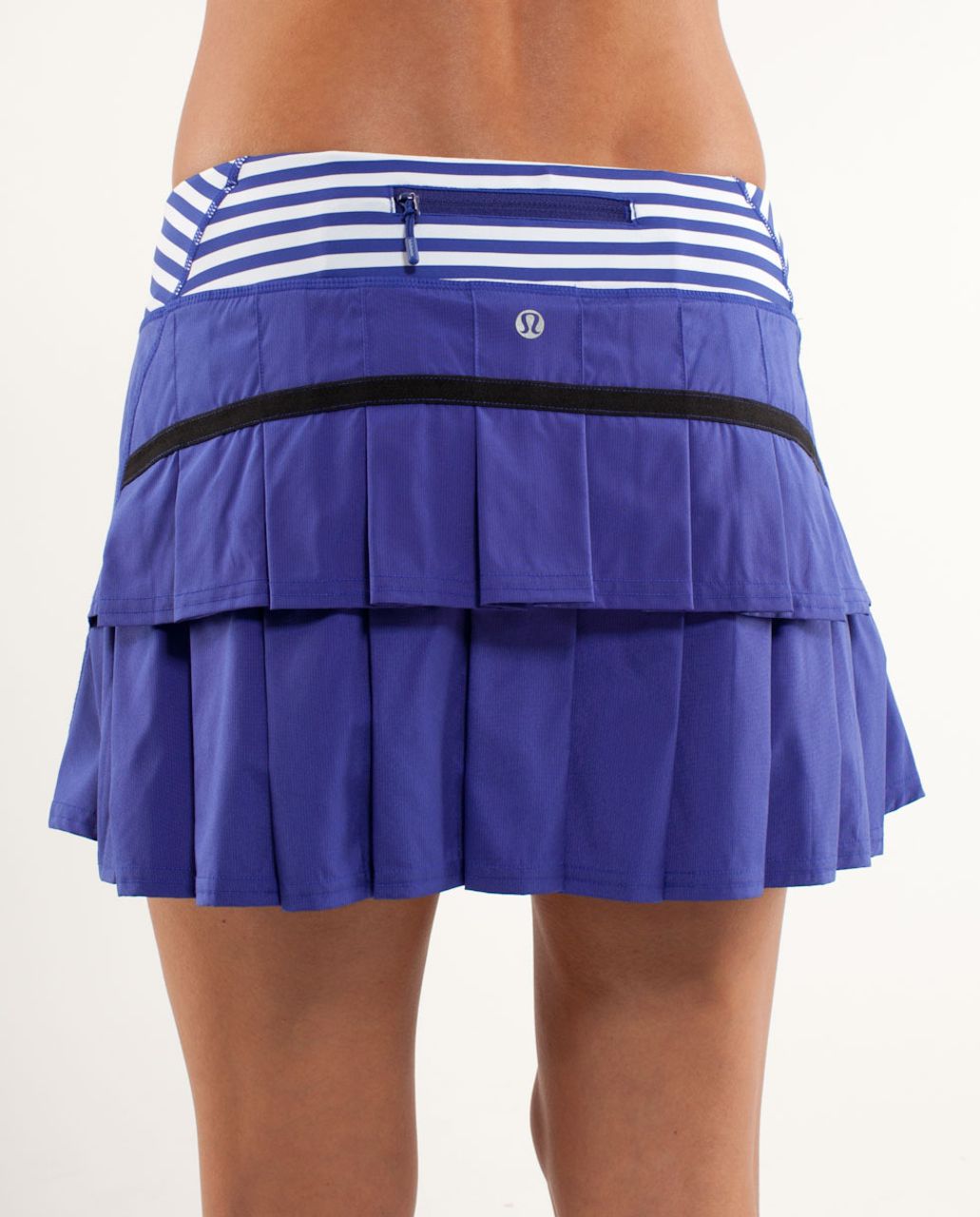 Lululemon Pace Setter Skirt Spry Blue Twin Stripe size 6