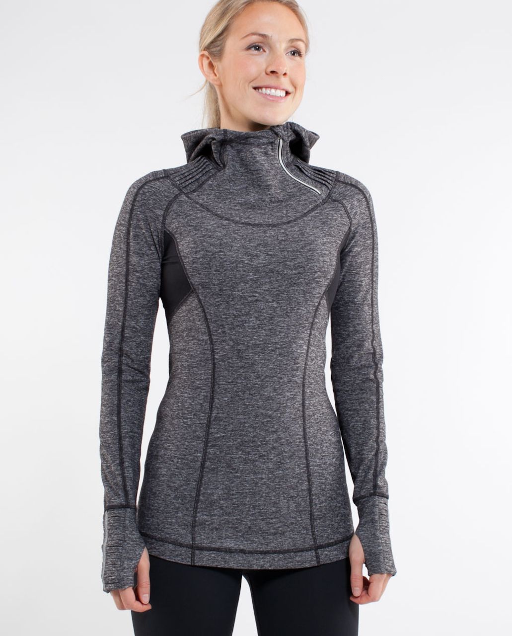 Lululemon Run:  Back On Track Pullover - Heathered Black