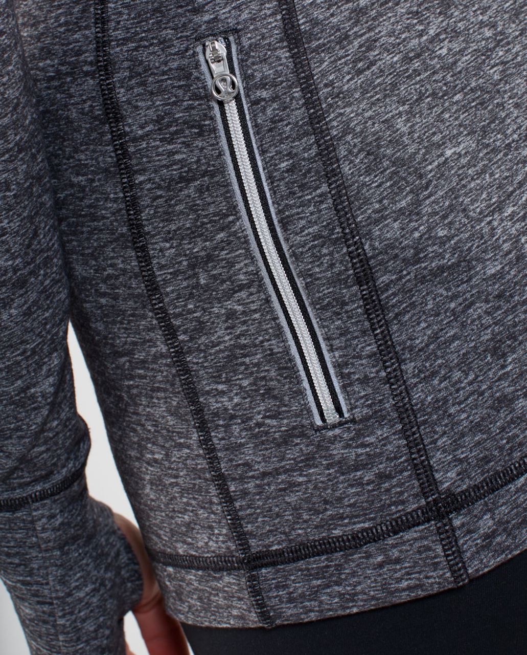 Lululemon Run:  Back On Track Pullover - Heathered Black