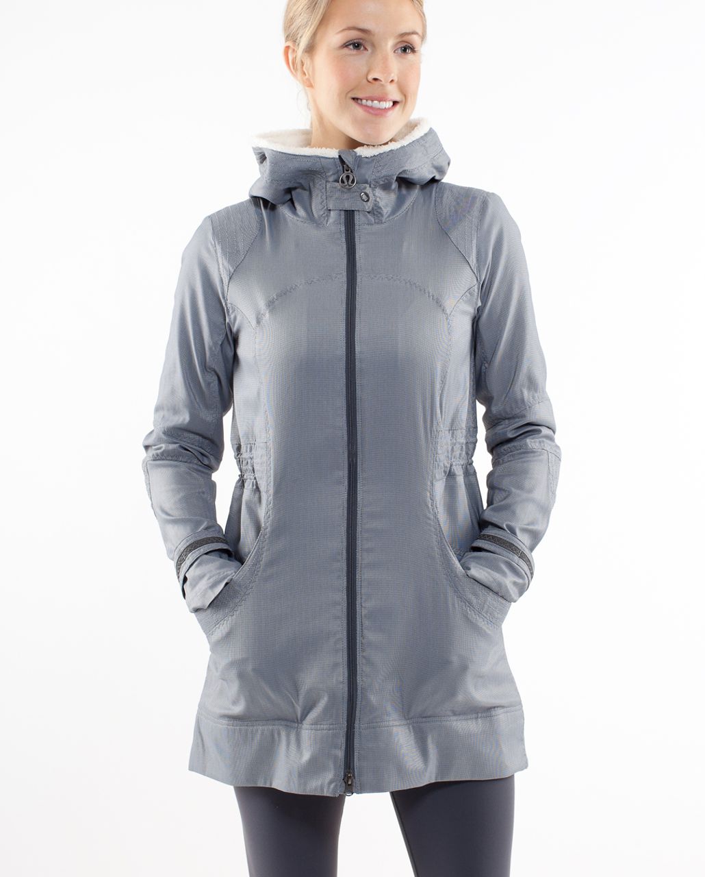 Lululemon Apres Run Anorak - Ghost Heathered Coal Herringbone