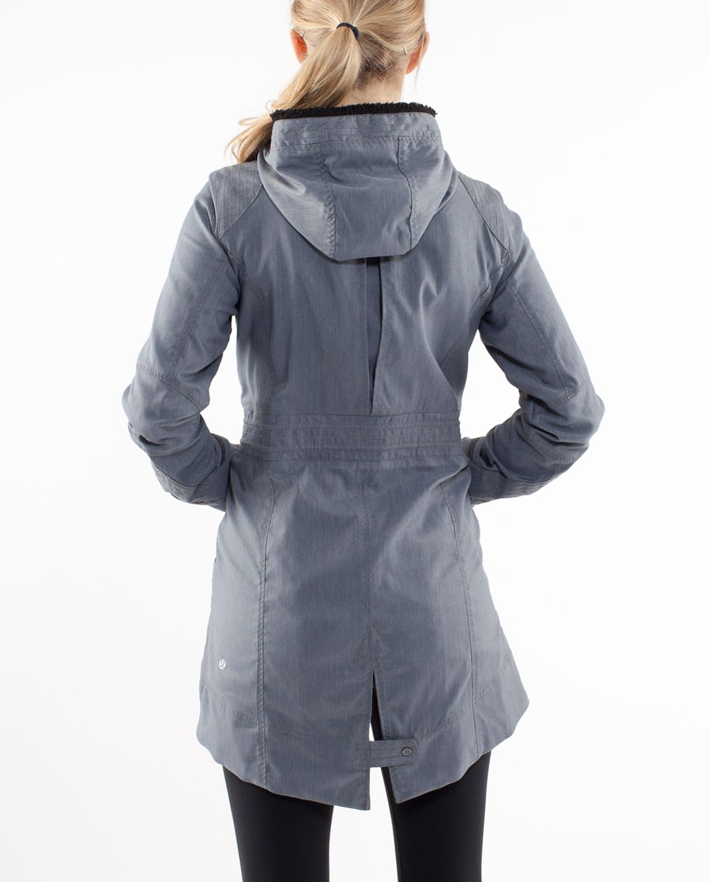 Lululemon Apres Run Anorak - Black Heathered Deep Coal Herringbone