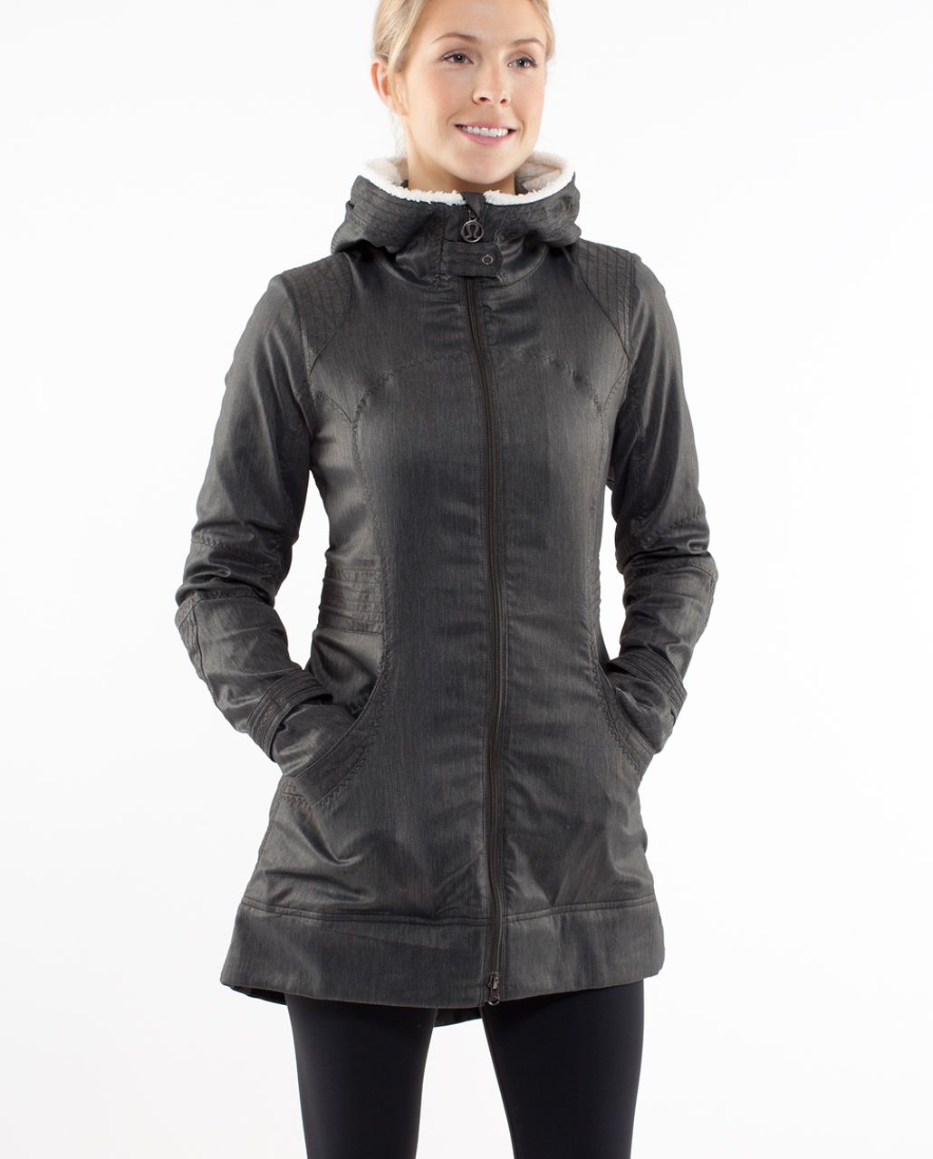 Lululemon Apres Run Anorak - Deep Camo Herringbone