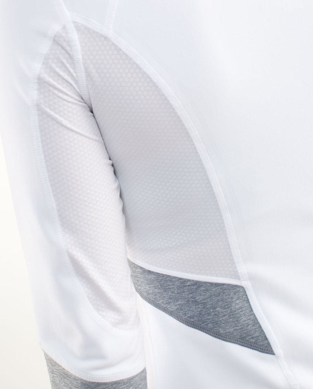 Lululemon Run:  Distance Pullover - White /  Heathered Blurred Grey