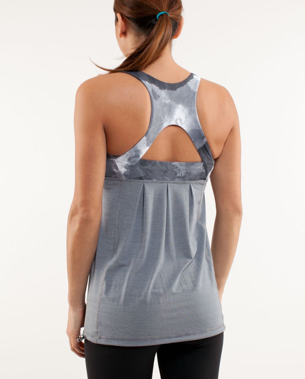 Lululemon Run:  Your Heart Out Tank - Heathered Blurred Grey /  White Coal Tinted Canvas Super