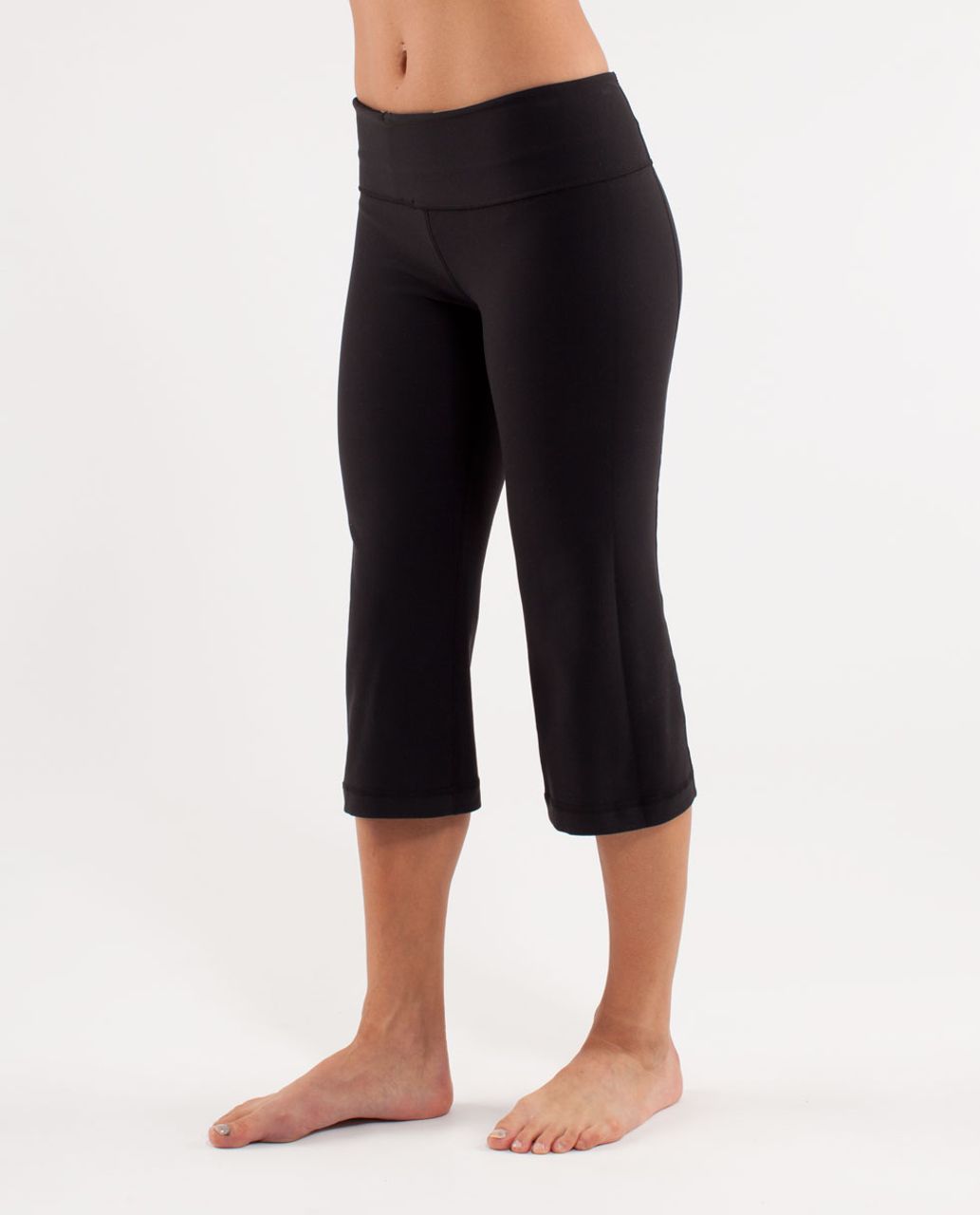 Lululemon Groove Crop - Black / Wide Bold Stripe White Deep Indigo ...