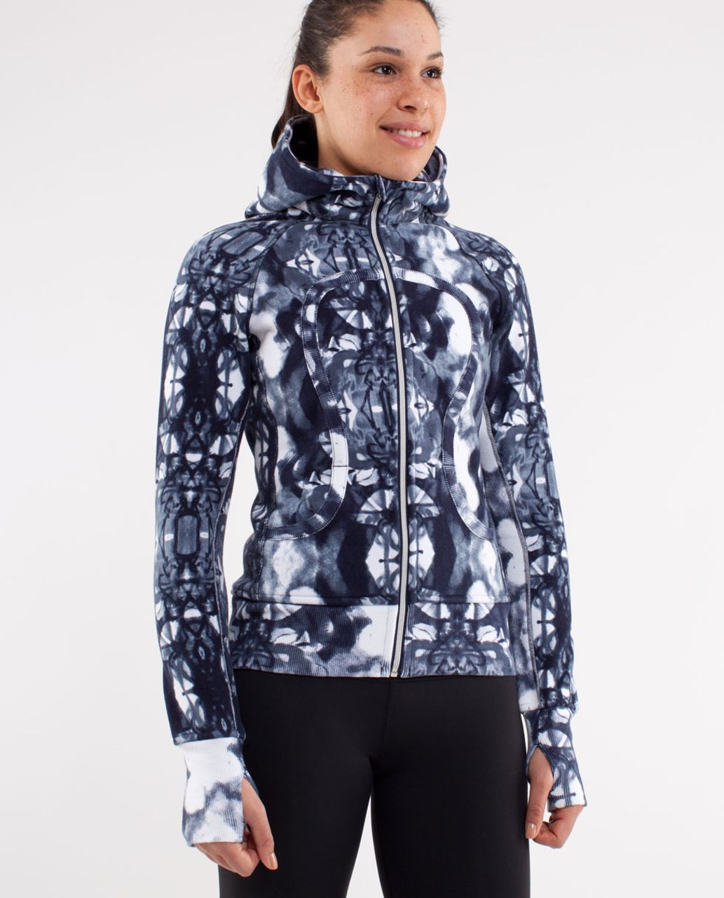 lululemon athletica, Tops, Lululemon Limited Edition Scuba Hoodie Swirl  Print Inkwell Black And White