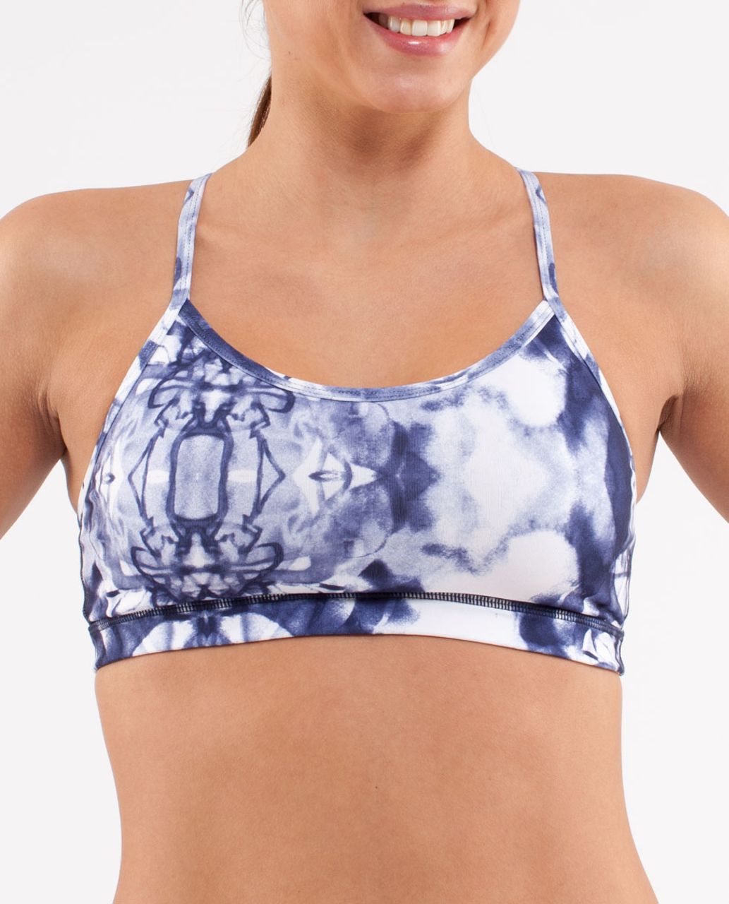 Lululemon Flow Y Bra IV - Ink Blot White Deep Indigo