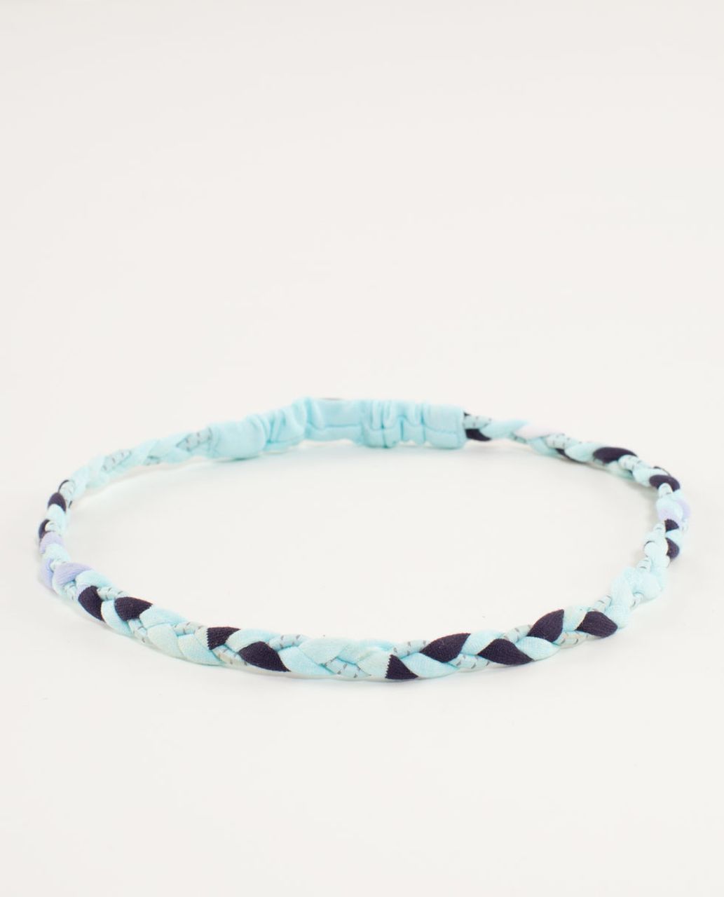 Lululemon Braided Headband - Heathered Aqua Marine /  Discover Stripe White Deep Indigo