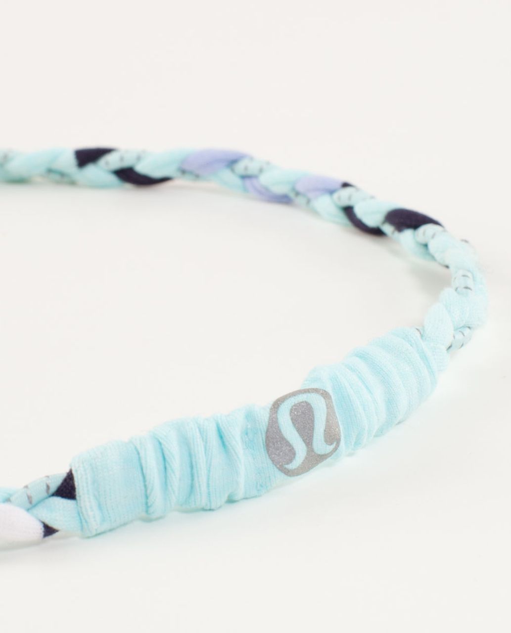 Lululemon Braided Headband - Heathered Aqua Marine /  Discover Stripe White Deep Indigo