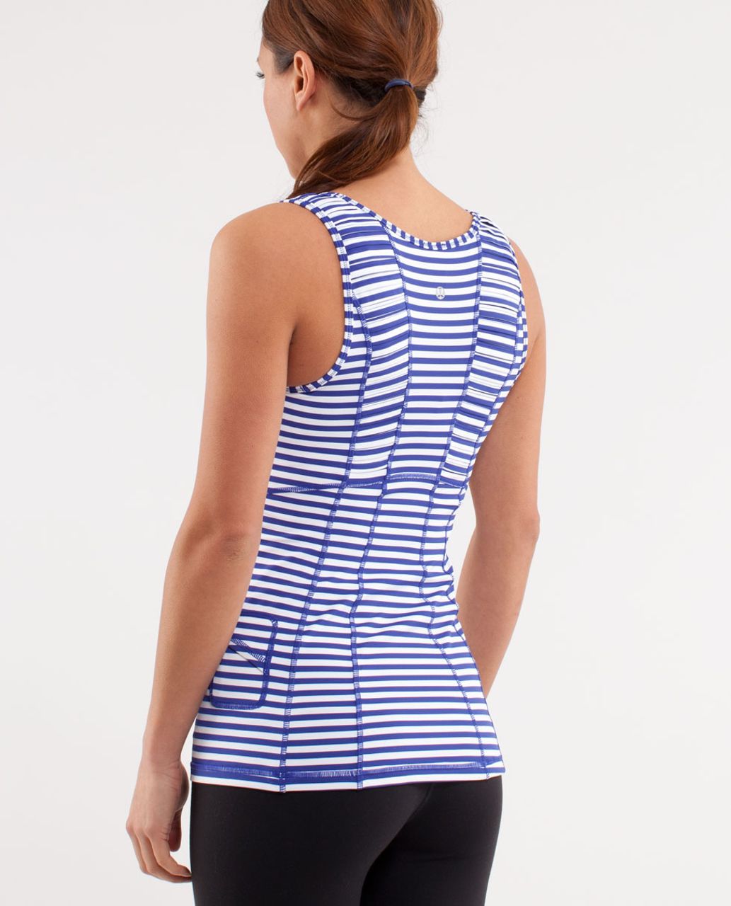 Lululemon Run:  Stay On Course Tank - Pigment Blue White Microstripe