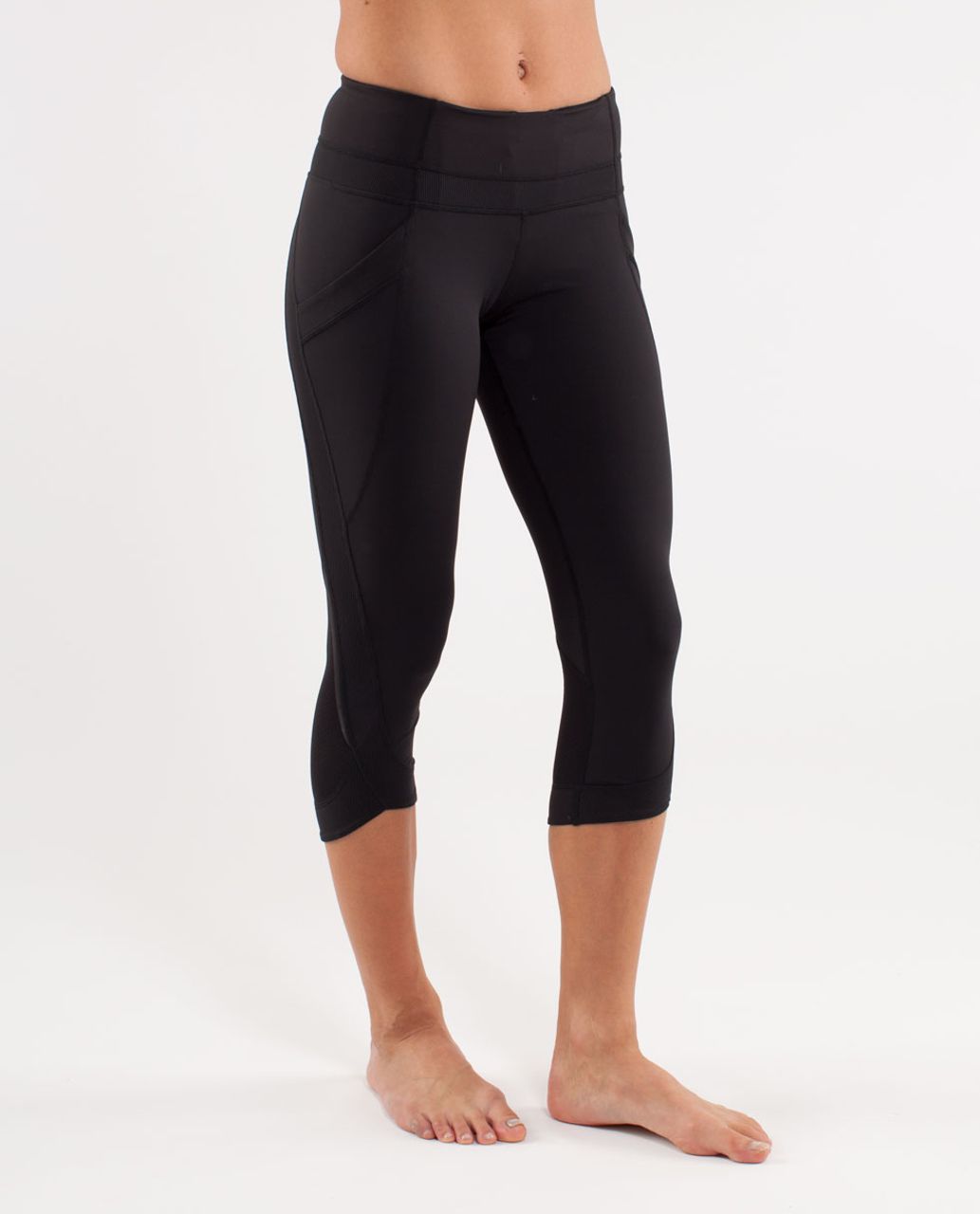 Lululemon Mesh With Me Crop - Black - lulu fanatics