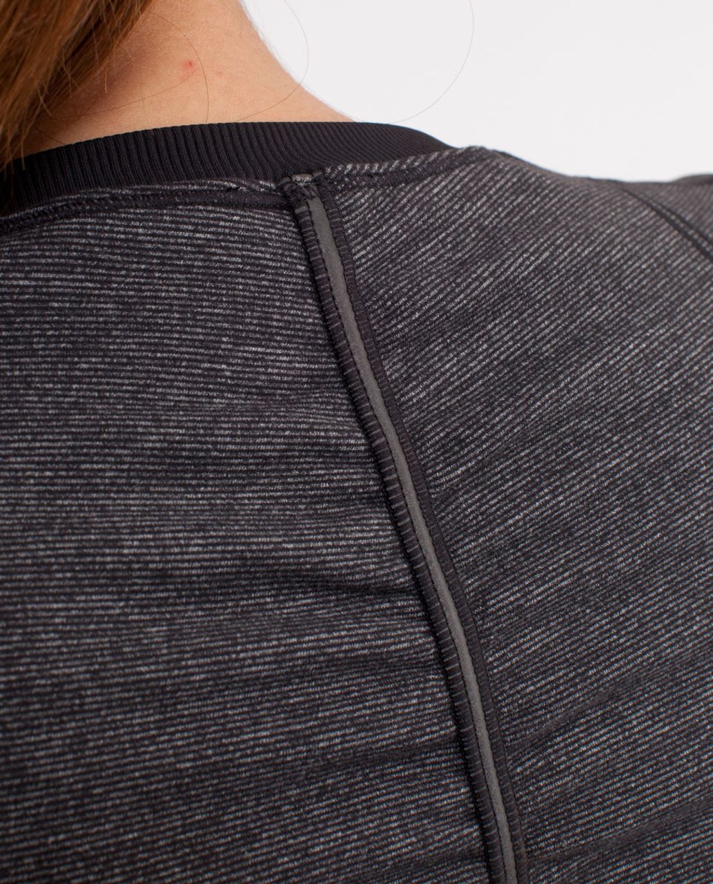 Lululemon Run:  Switch Back Long Sleeve - Black /  Wee Stripe Black Heathered Black