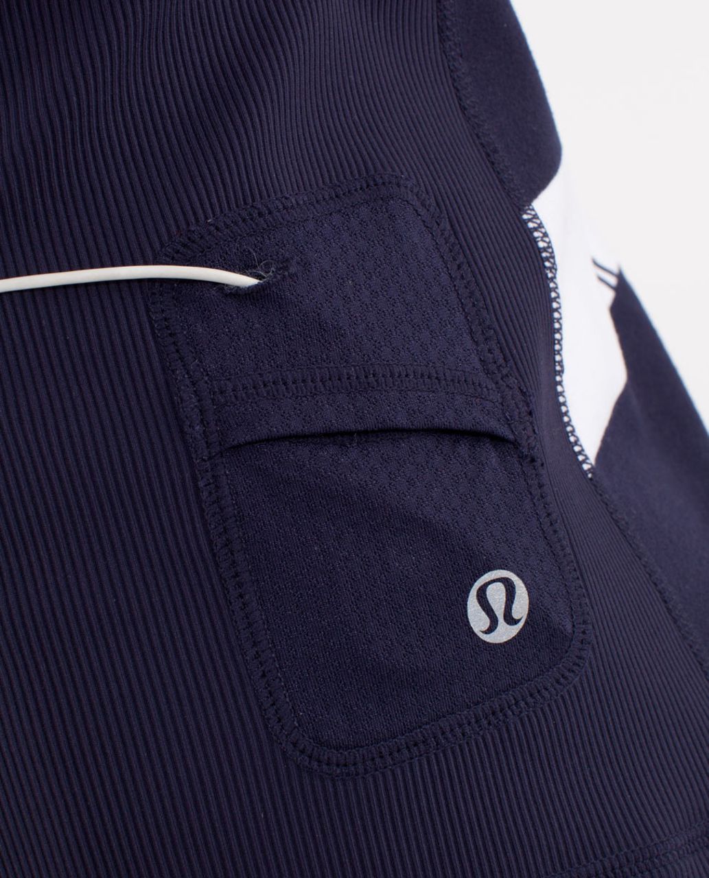 Lululemon Run:  Switch Back Long Sleeve - Wide Bold Stripe White Deep Indigo /  Deep Indigo