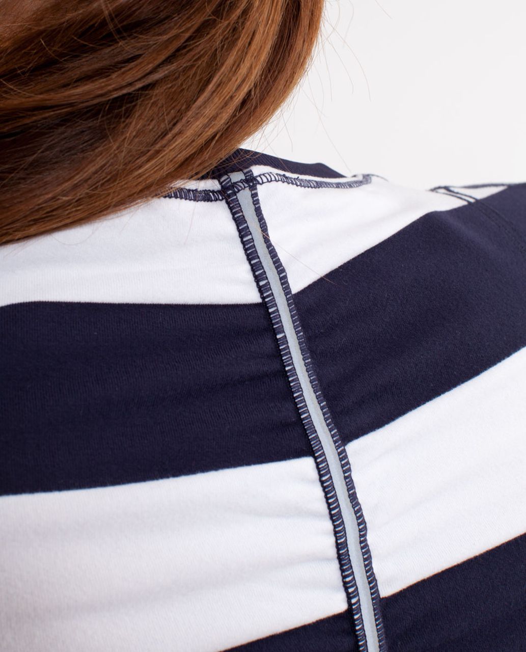 Lululemon Run:  Switch Back Long Sleeve - Wide Bold Stripe White Deep Indigo /  Deep Indigo