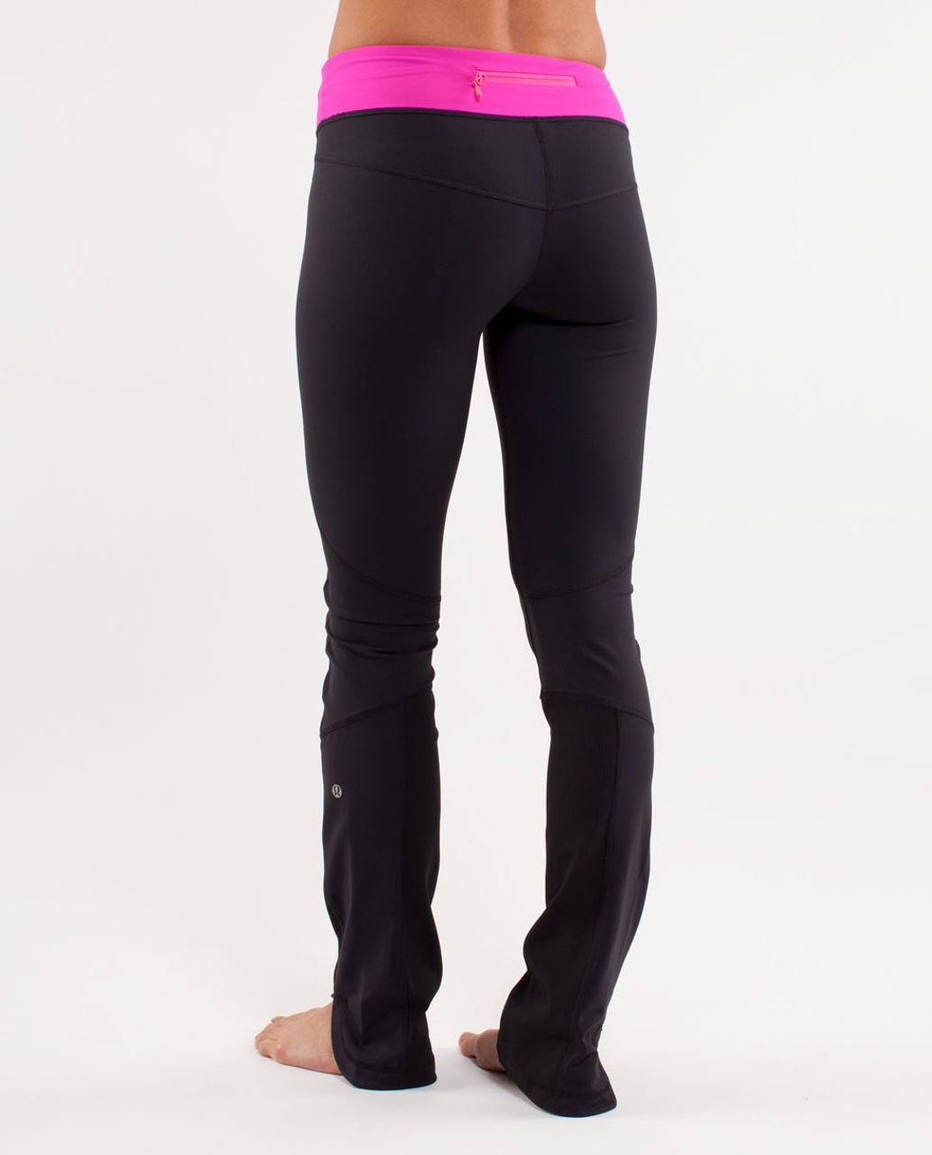 Lululemon Run:  Chase Me Pant - Black /  Paris Pink